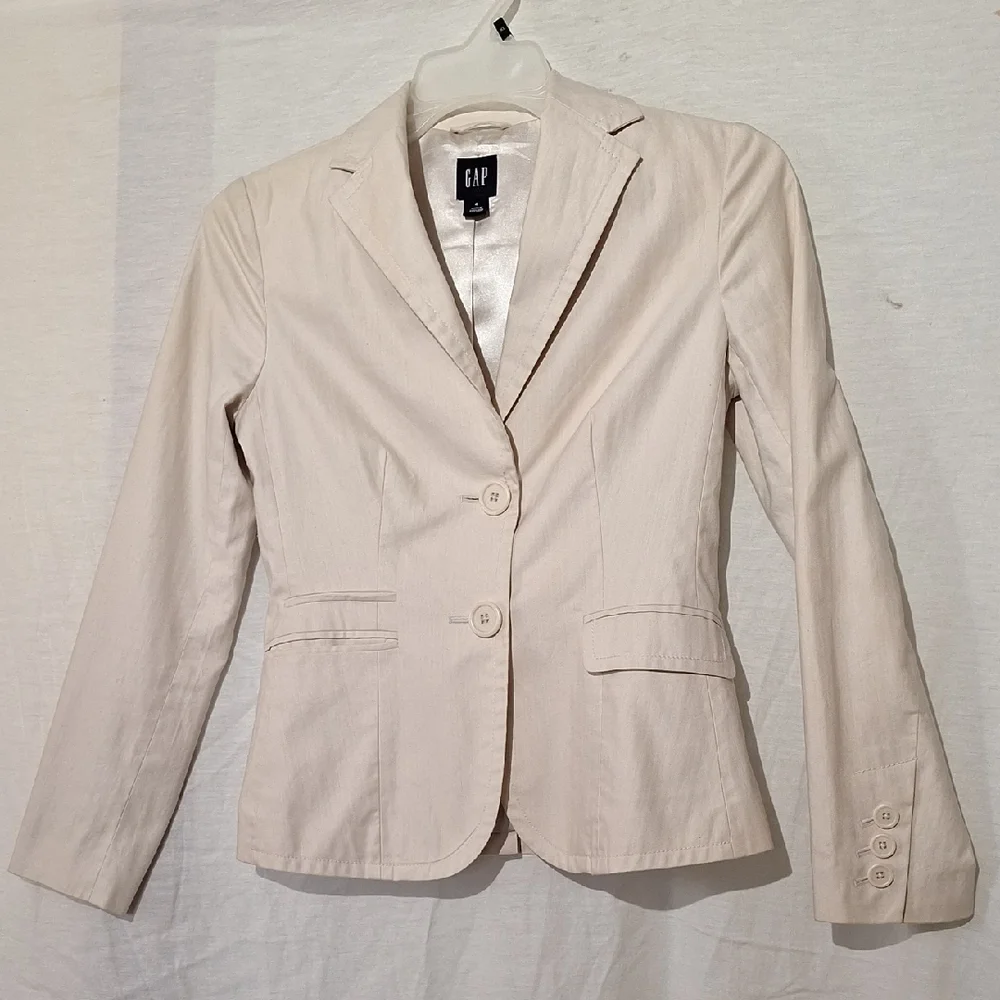 3/$20-GAP Beige Cotton Blazer, Sz 4, NWOT - Picture 1 of 15